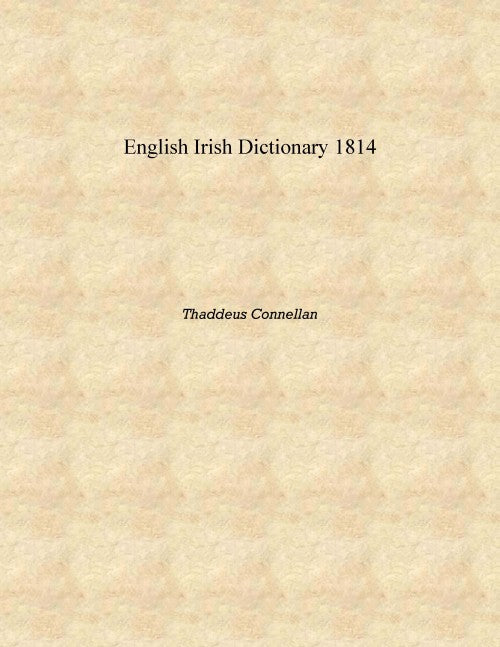 English Irish Dictionary - Gyan Books - Distacart