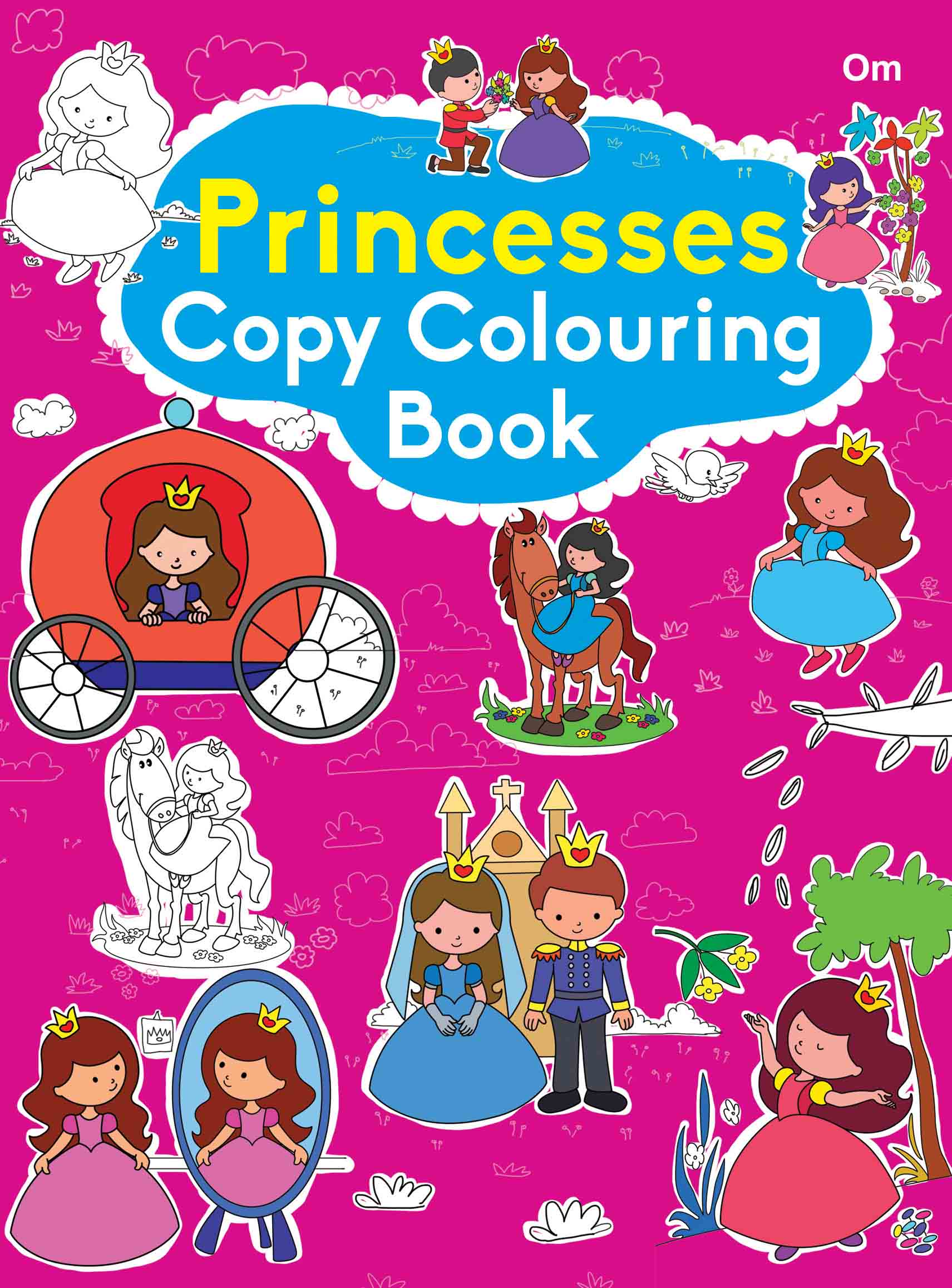 Princesses Copy Colouring Book - Om Books - Distacart