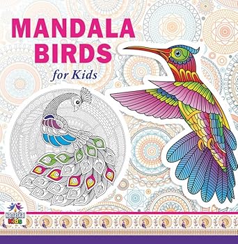 Mandala Birds Coloring Book For Kids | 30 Creative Bird Mandala Designs To Enhance Art Coloring, Drawing & Develop Art Skills | High Quality Premium Paper | Perfect Gift For Children & Teens-Namaskar Kids - Dista