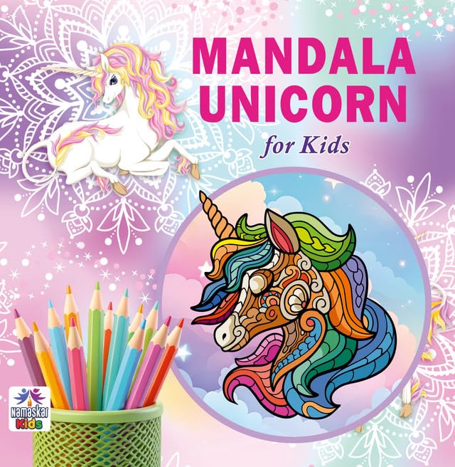 Mandala Unicorn Art Coloring Book For Kids | 30 Magical Cute Unicorn Mandala Designs To Enhance Art Coloring, Drawing & Focus | High Quality Premium Paper | Perfect Gift For Children & Teens-Namaskar Kids - Dista