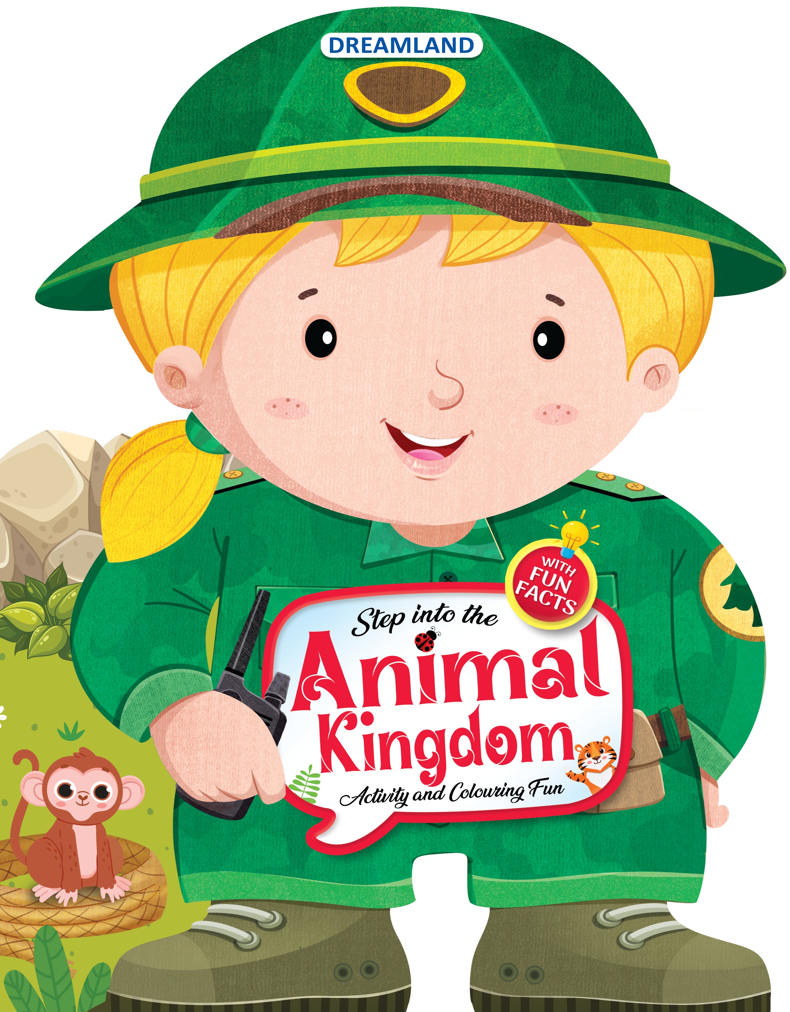 Dreamland Publications Step into the Animal Kingdom- Activity and Colouring Fun Book for Age 4+ - Distacart