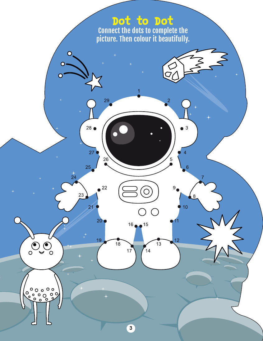 Dreamland Publications Step into the Space World - Activity and Colouring Fun Book for Age 4+