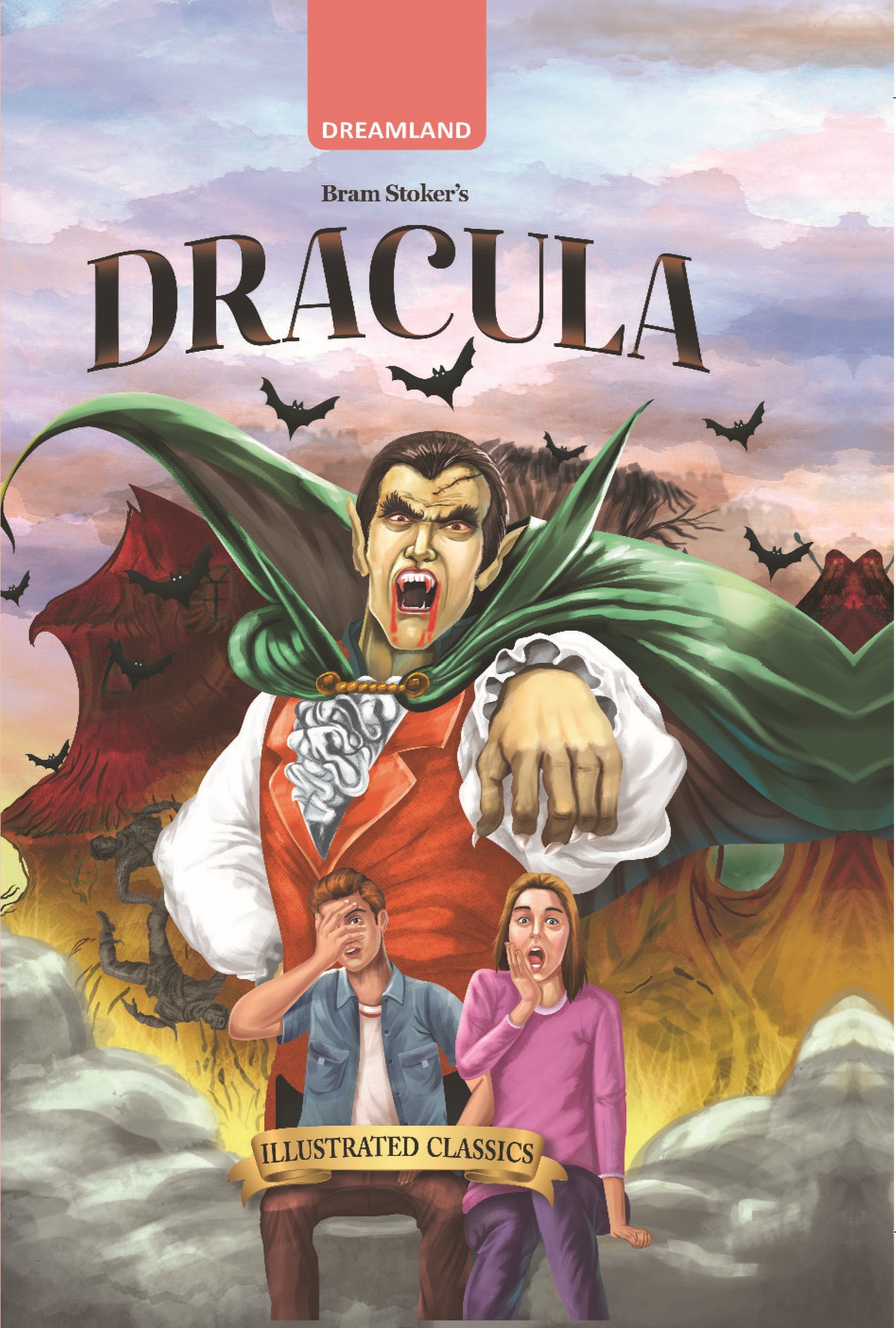 Dreamland Publications Dracula - Illustrated Abridged Classics for Children with Practice Questions