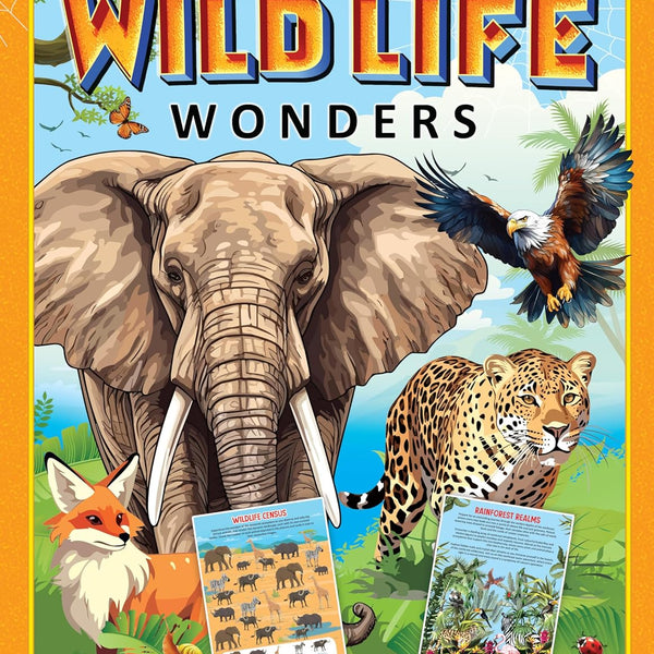 Dreamland Publications Wildlife Wonders Activity Book for Kids Age 5 -10 years