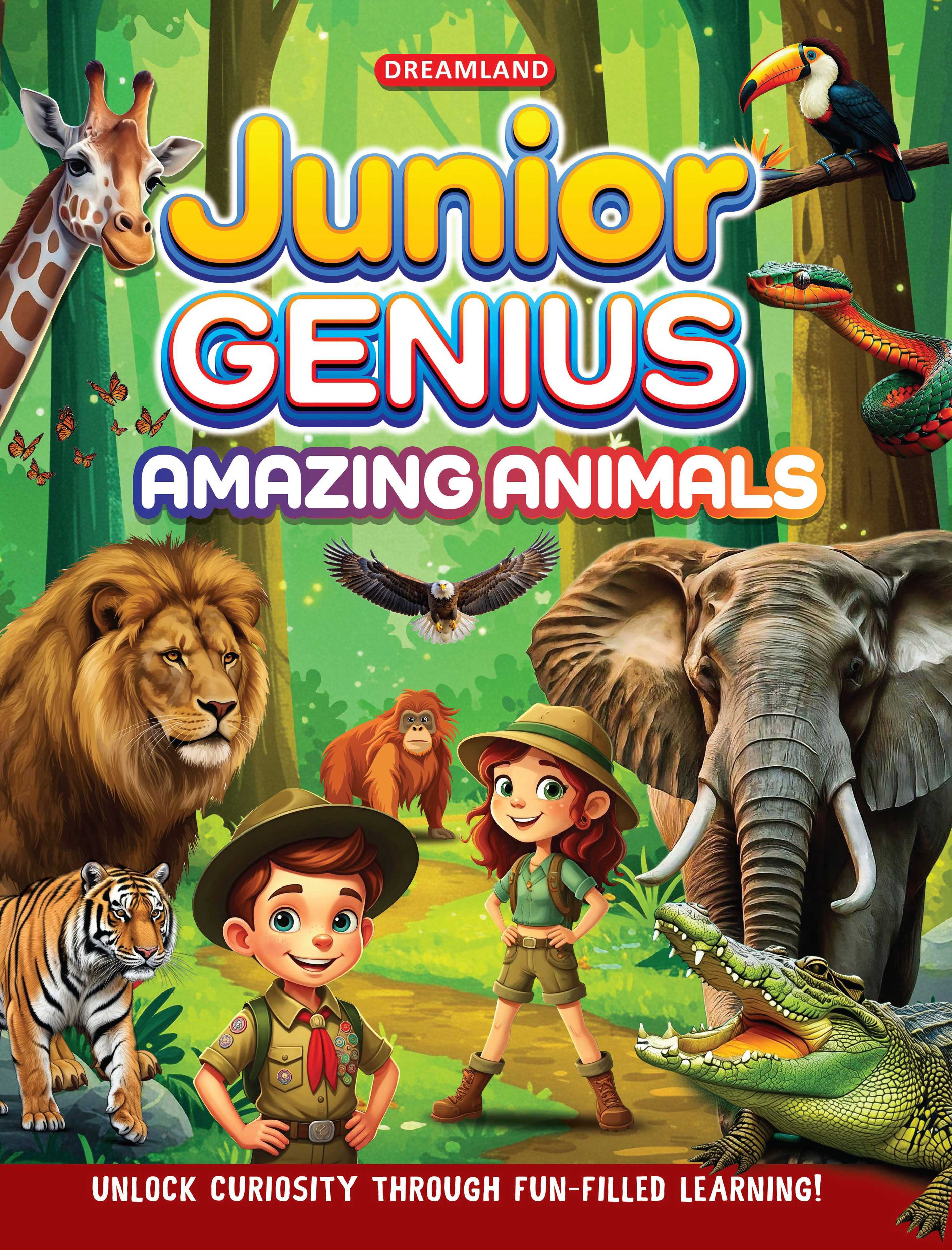 Dreamland Publications Junior Genius: Amazing Animals – A Fun-Filled Learning Book for Kids Age 7+ | Discover Incredible Creatures with Facts, Activities, and Puzzles - Distacart