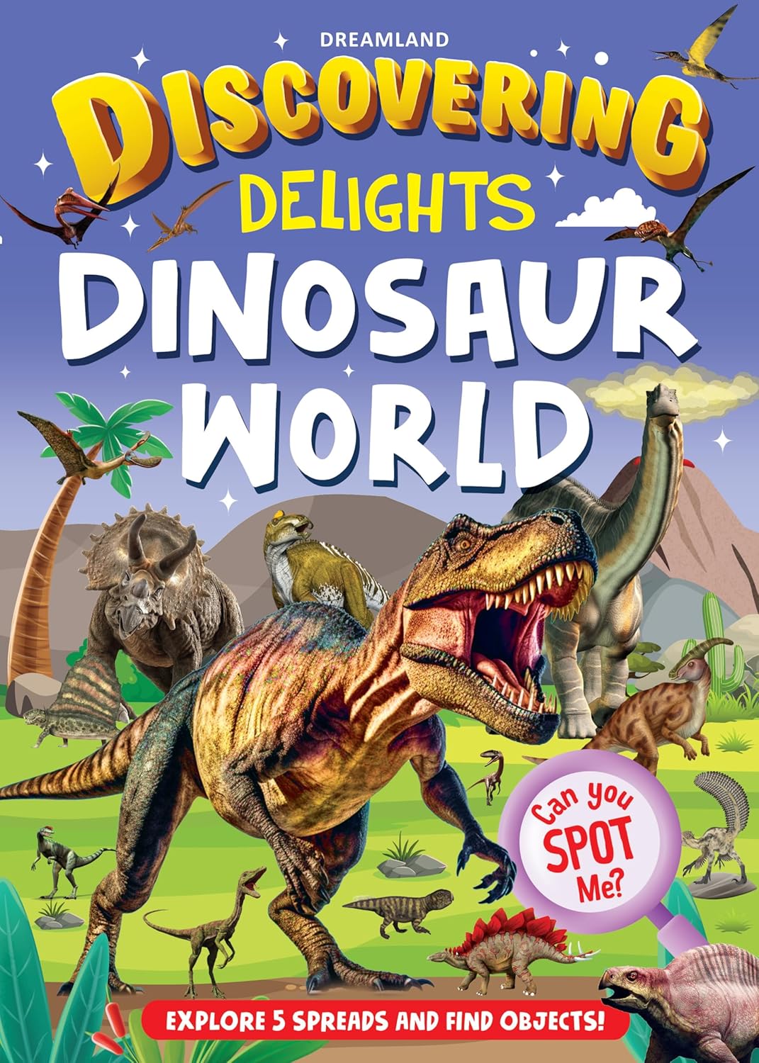 Dreamland Publications Dinosaur World Discovering Delights Flap Book for Kids Age 4 - 10 years