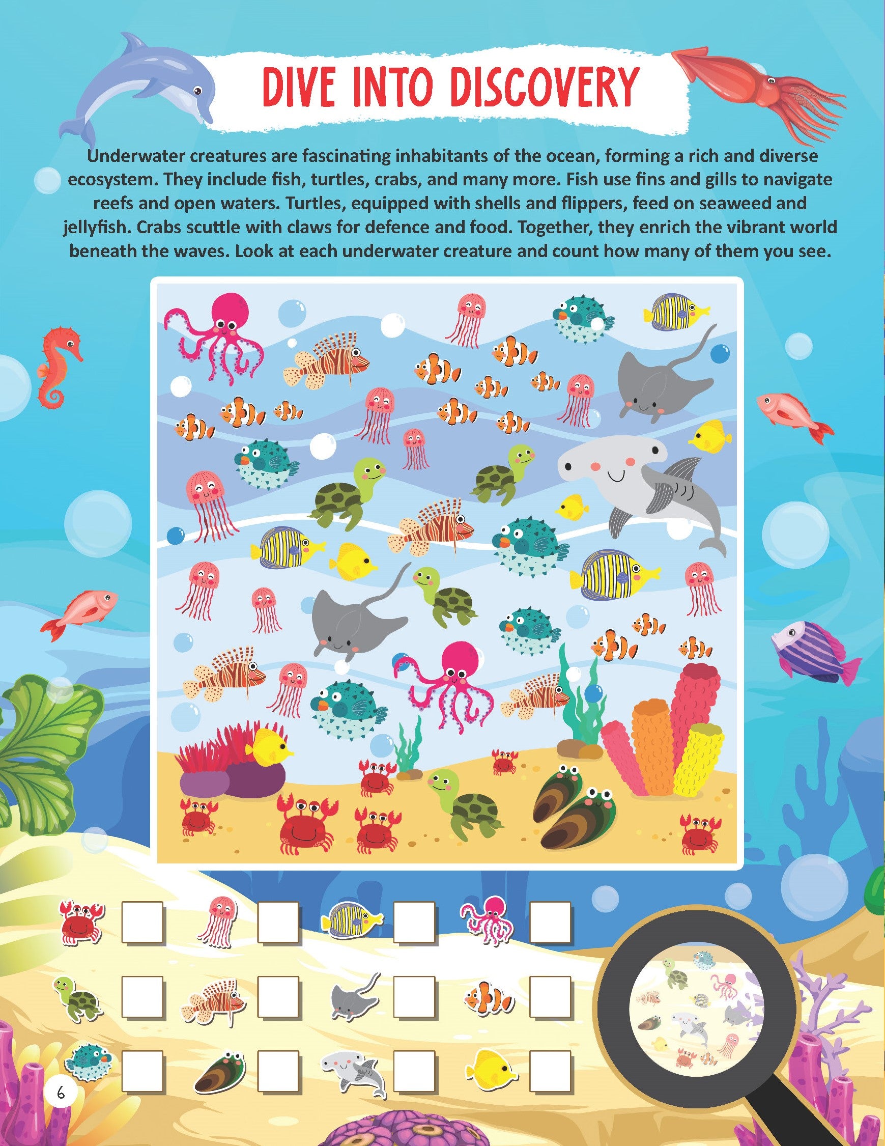 Dreamland Publications Underwater Expedition Activity Book for Kids Age 5 -10 years