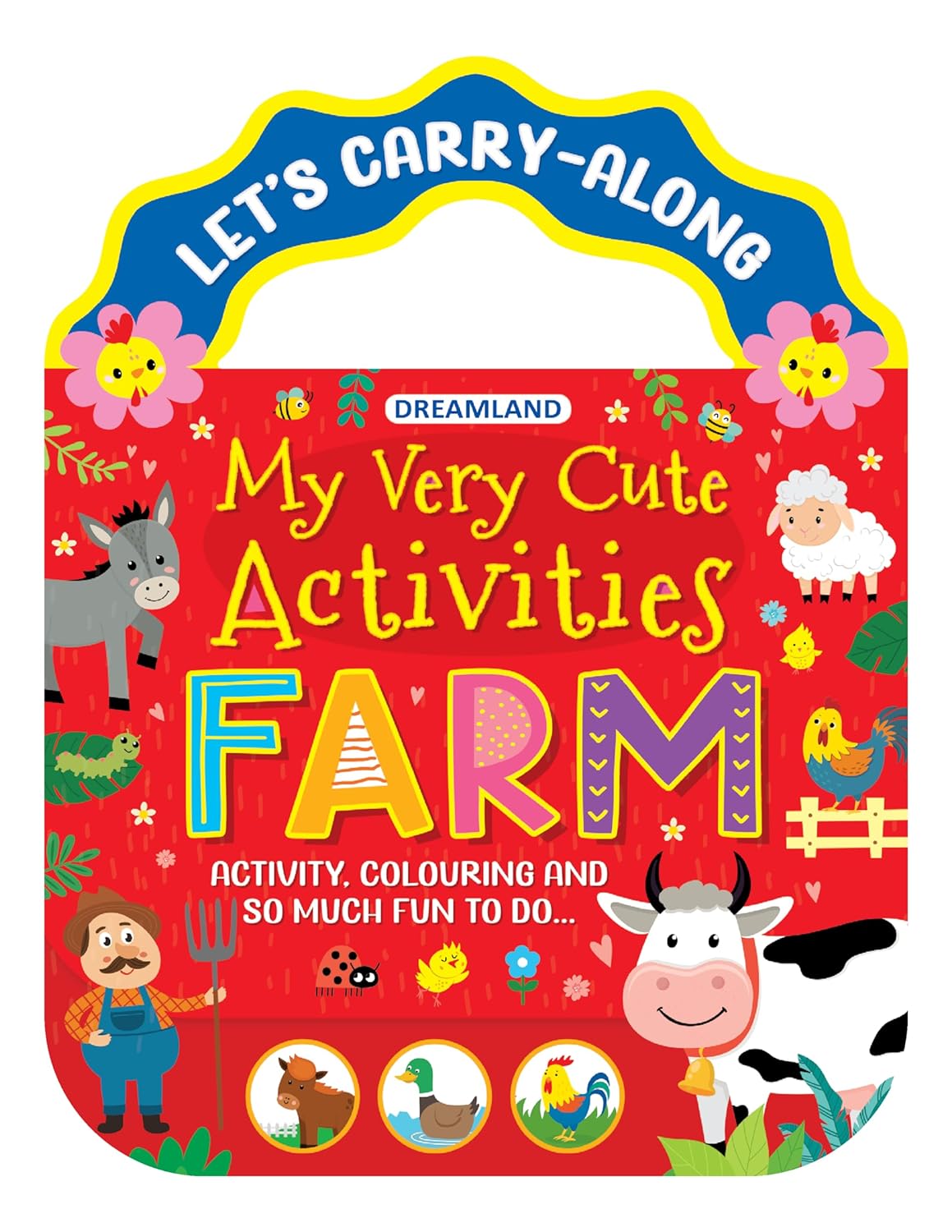 Dreamland Publications Farm- Let's Carry-Along Activity, Colouring Book for Kids Age 3 -8 years (My Very Cute Activities Series)