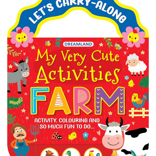Dreamland Publications Farm- Let's Carry-Along Activity, Colouring Book for Kids Age 3 -8 years (My Very Cute Activities Series)