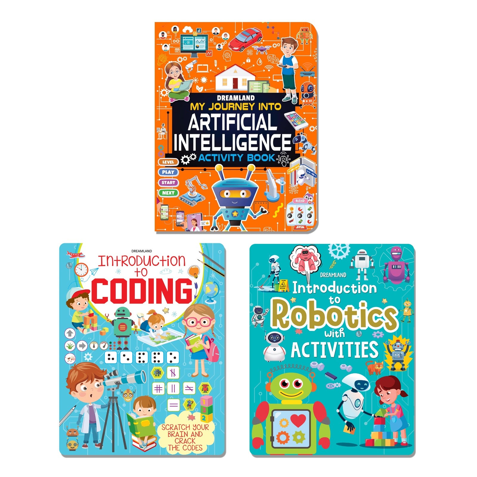 Dreamland Publications Digital Discovery Books Pack-- A Set of 3 Books - Artificial Intelligence, Robotics and Coding | With Fun Facts and Activities for Kids Age 6- 14 Years - Distacart