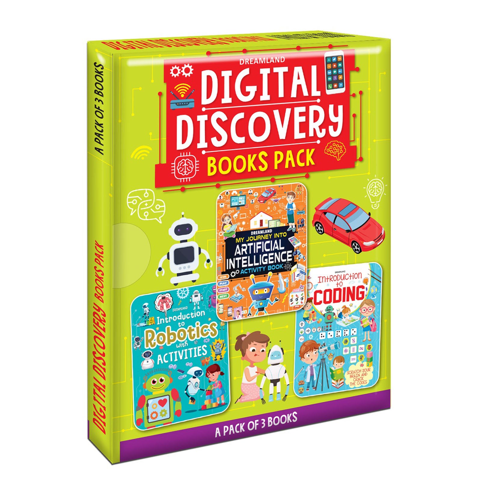 Dreamland Publications Digital Discovery Books Pack-- A Set of 3 Books - Artificial Intelligence, Robotics and Coding | With Fun Facts and Activities for Kids Age 6- 14 Years