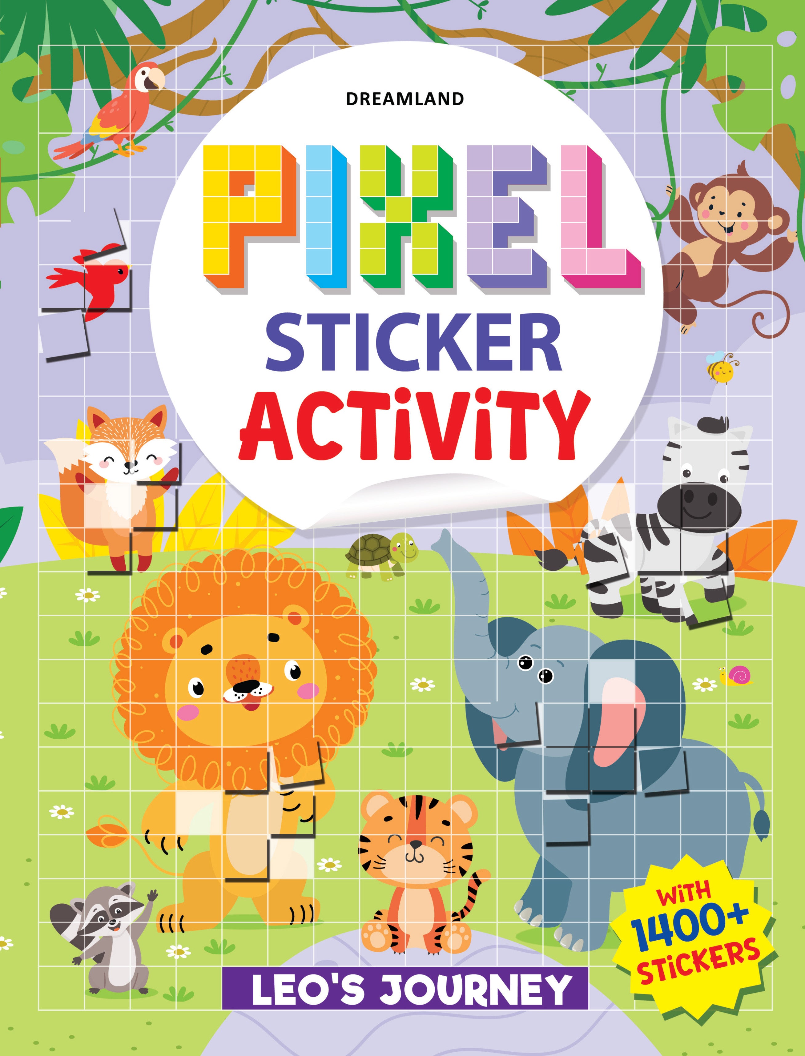 Dreamland Publications Pixel Sticker Activity Book: Leo's Journey – Over 1,400 Stickers for Kids Age 4+ | Adventure-Themed Pixel Art, Sticker Puzzles