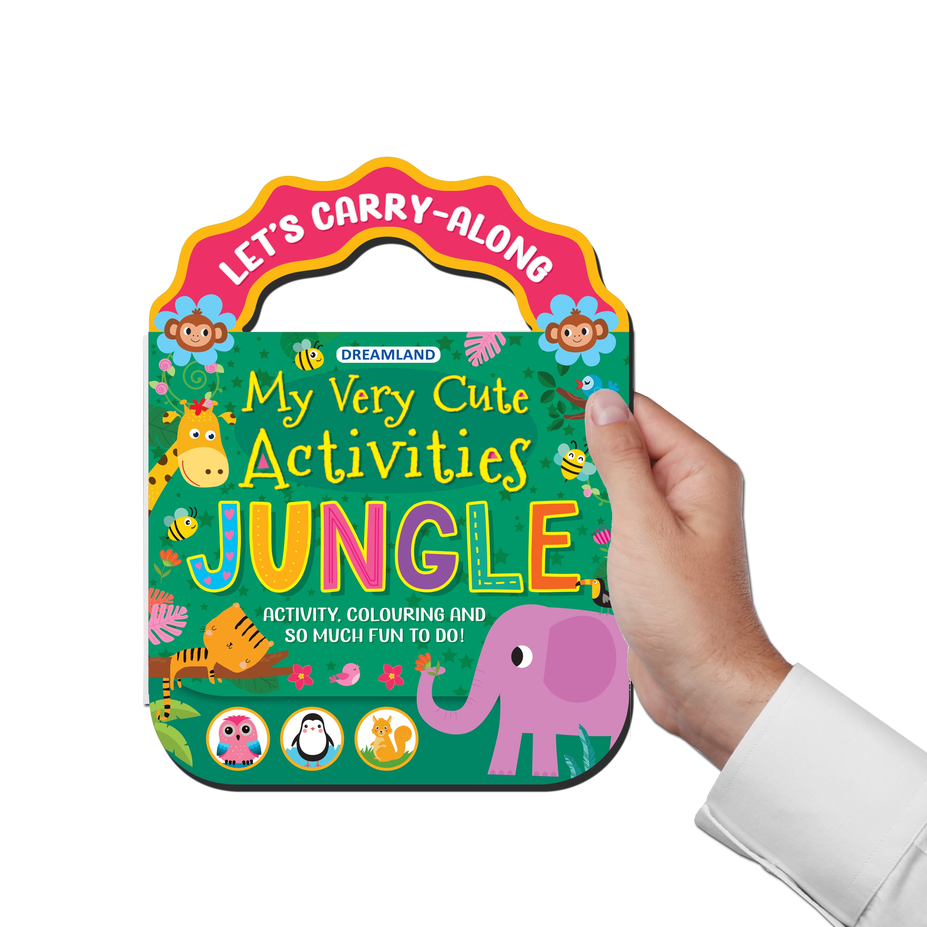 Dreamland Publications Jungle- Let's Carry-Along Activity, Colouring Book for Kids Age 3 -8 years (My Very Cute Activities Series)