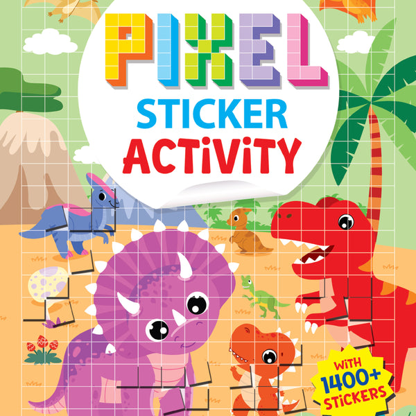 Dreamland Publications Pixel Sticker Activity Book: Tiko and The Lost T-Rex – Over 1,400 Stickers for Kids Age 4+ | Dinosaur Adventure with Pixel Art