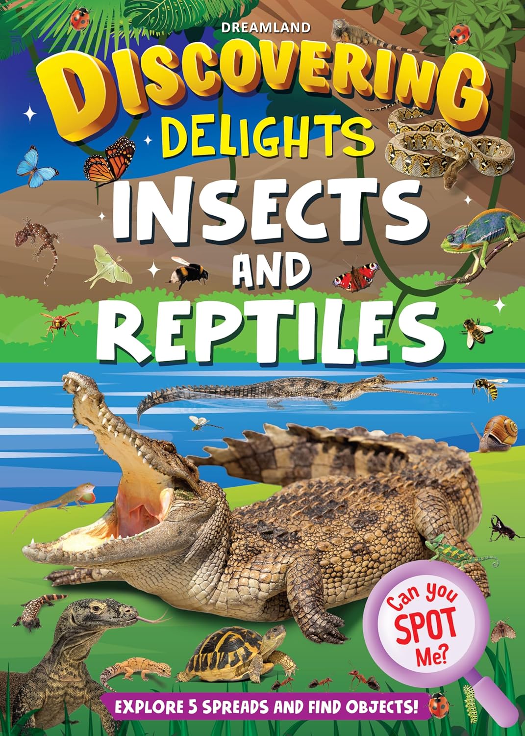 Dreamland Publications Insects and Reptiles Discovering Delights Flap Book for Kids Age 4 - 10 years - Distacart