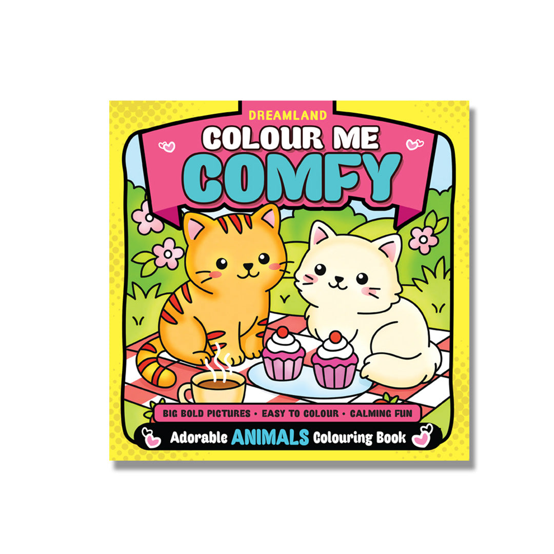 Dreamland Publications Colour Me Comfy: Artsy Animals - Easy and Relaxing Animal Colouring Book for All Ages with Bold, Cute and Creative Designs - Dista