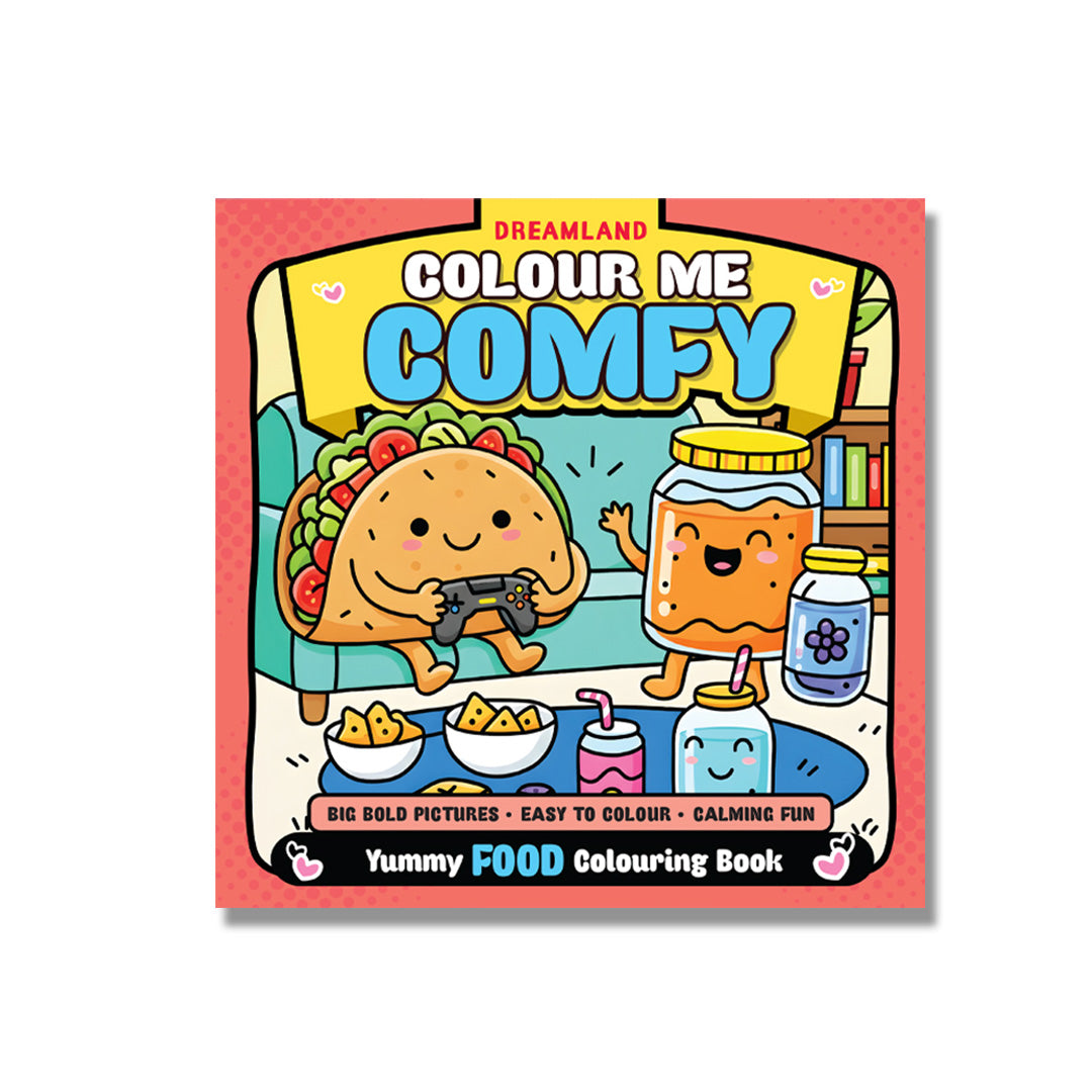 Dreamland Publications Colour Me Comfy: Feasty Food - Bold and Easy Food Colouring Book for All Ages | Fun and  Simple Designs for Relaxation and Stress Relief - Dista
