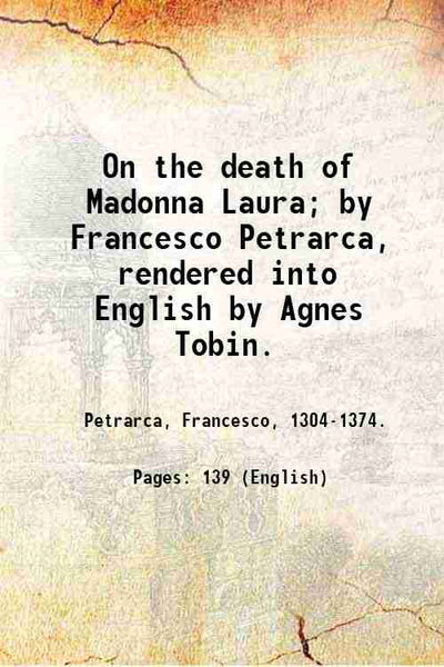On the death of Madonna Laura - Gyan Books