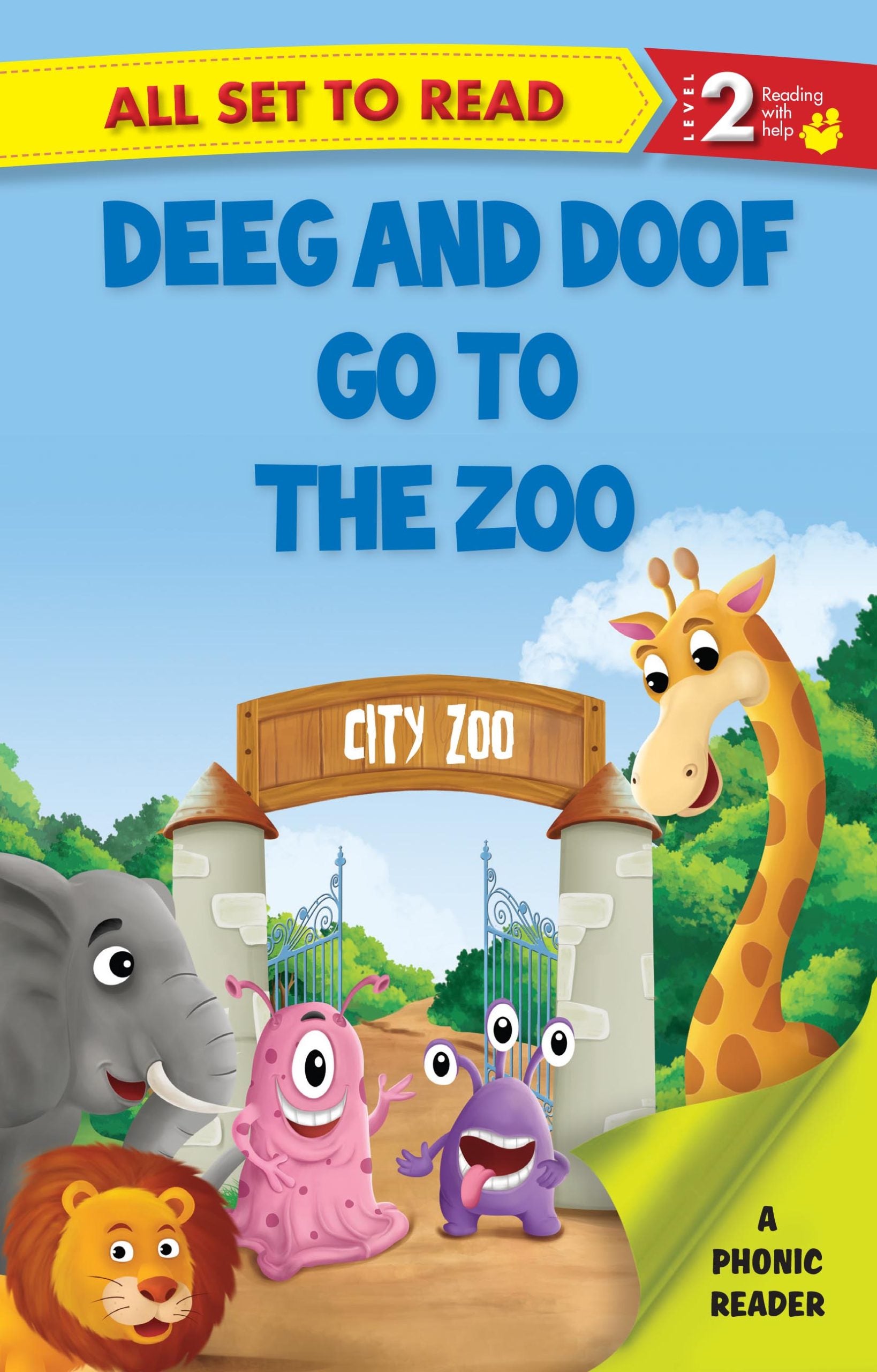 All set to Read A Phonics Reader Deeg and Doop go to the Zoo - Om Books - Distacart