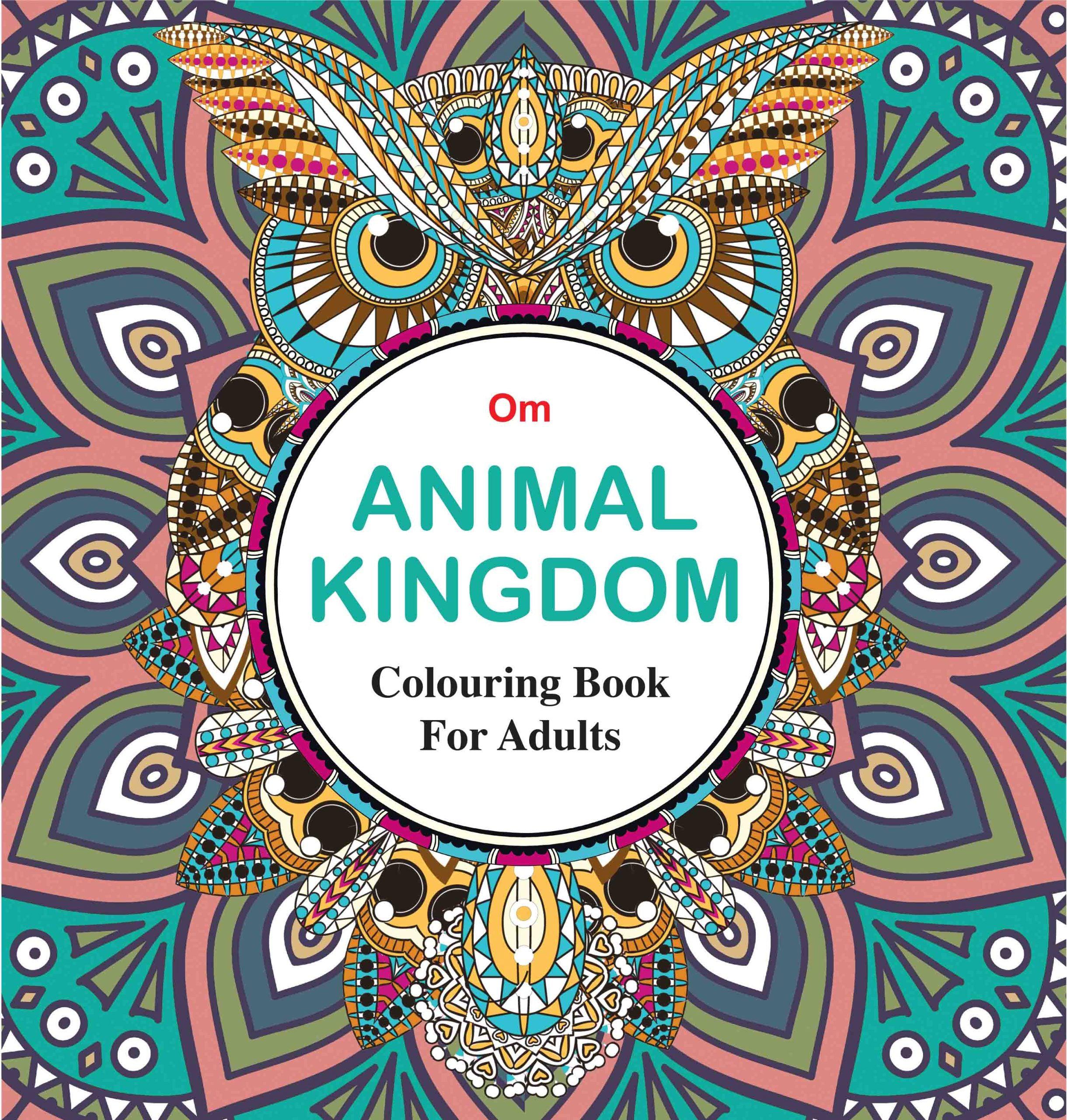 Adult Colouring Book : Animal Kingdom by Om Books Editorial Team - Om Books - Distacart