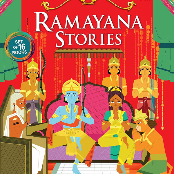 Ramayana Stories Set of 16 Books (English) BOX - Om Books - Distacart