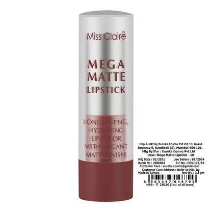 Miss Claire Mega Matte Lipstick - 18 - Distacart