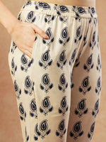 Thumbnail for Kalini Ethnic Printed V neck Three-Quarter Sleeves Kurta with Trousers & With Dupatta - Distacart