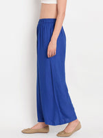 Thumbnail for TAG 7 Women Blue Solid Palazzos - Distacart