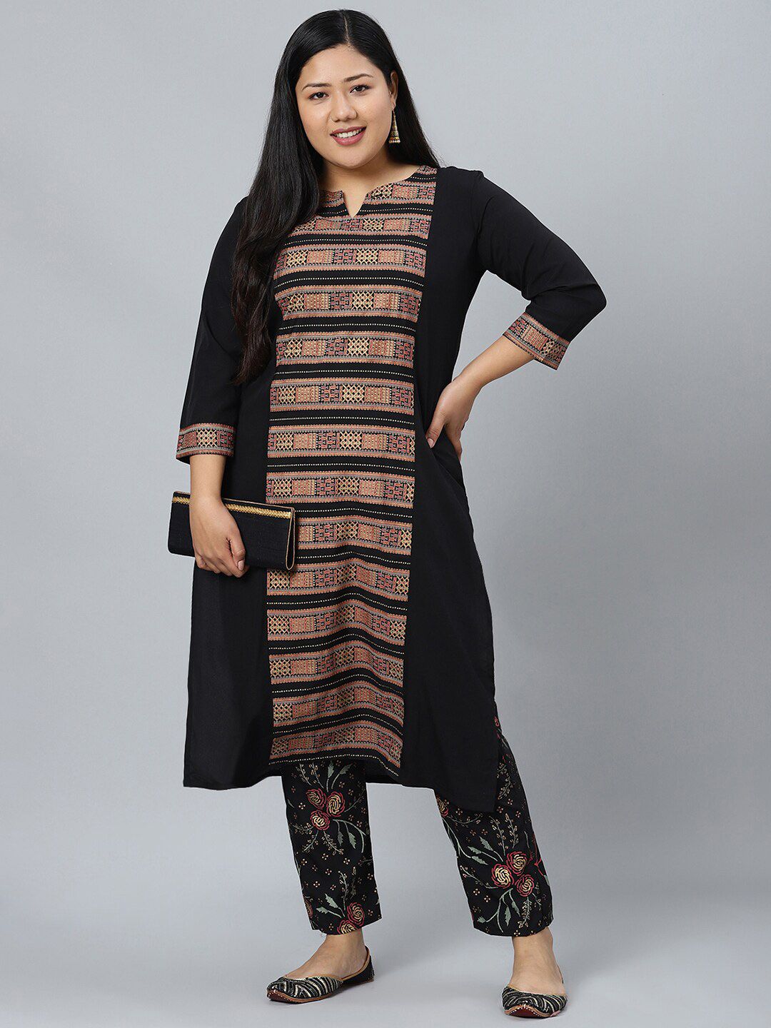 Sztori Geometric Printed Straight Kurta with Pant - Distacart