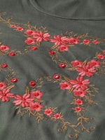 Thumbnail for Anubhutee Women Charcoal Grey & Pink Embroidered Kurta with Trousers - Distacart