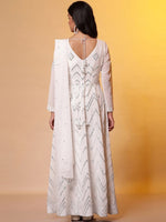 Thumbnail for AURELIA Aurelia Mirror Detailed Embroidered Georgette Ethnic Dress with Dupatta