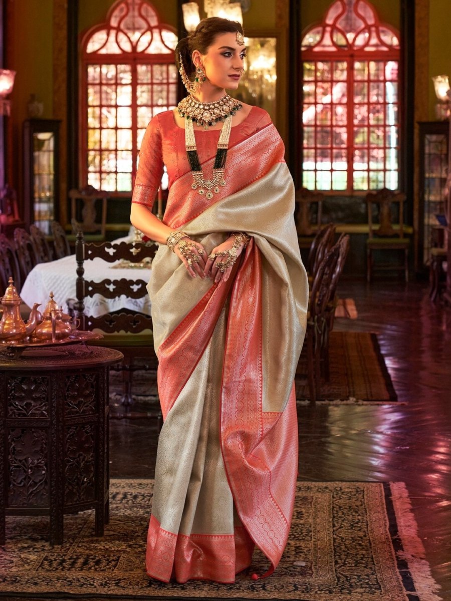 Anouk Ethnic Motifs Woven Design Zari Silk Blend Kanjeevaram Saree - Distacart