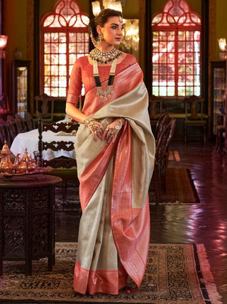 Anouk Ethnic Motifs Woven Design Zari Silk Blend Kanjeevaram Saree - Distacart