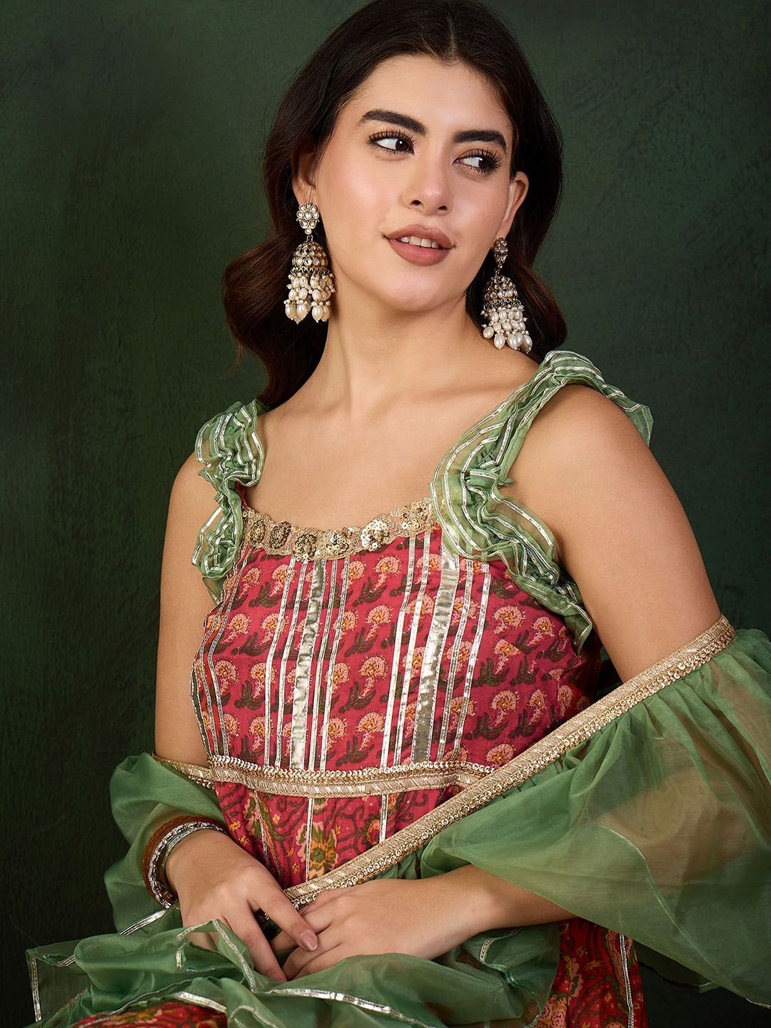 Sangria Printed Pure Cotton Kurta & Sharara With Dupatta - Distacart