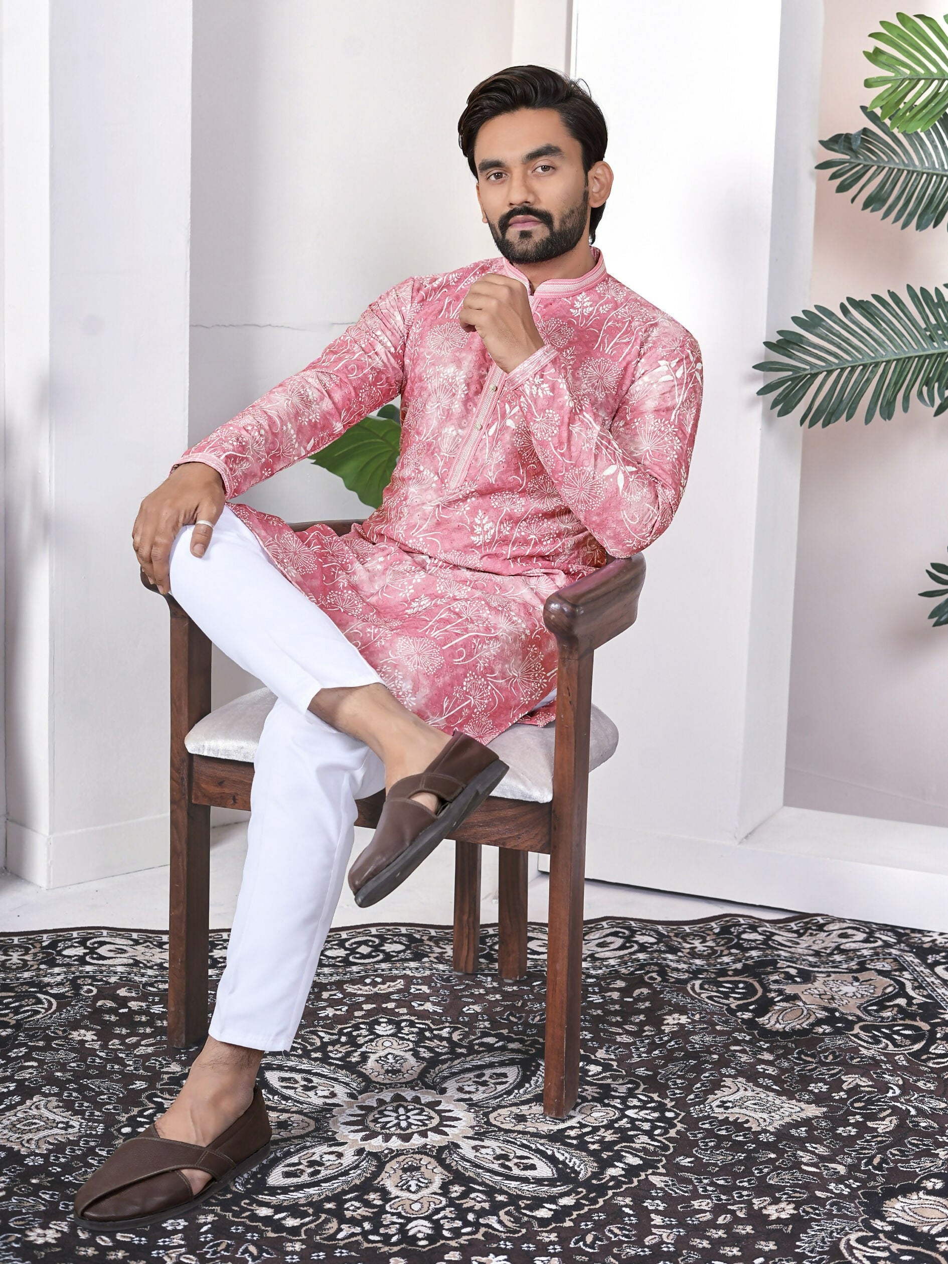 Anaita Pink Digital Printed Work Cotton Straight Kurta - Distacart