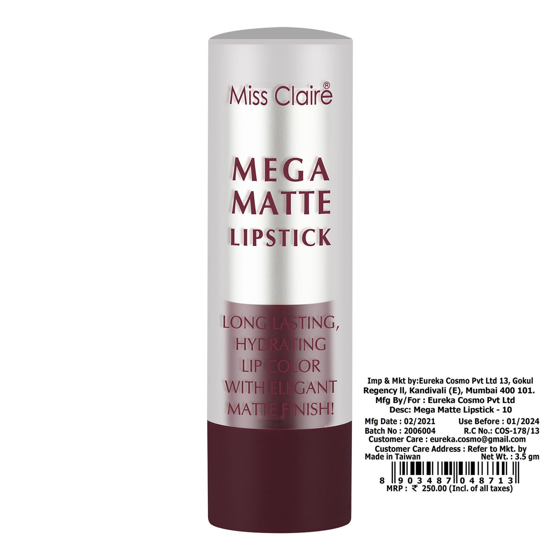 Miss Claire Mega Matte Lipstick - 10 - Distacart