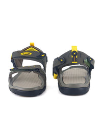 Thumbnail for Sparx Men Olive-Green & Yellow Colourblocked Floater Sandals