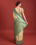 Thumbnail for Monjolika Fashion Glamour And Tradition With This Beige Color Zari Woven Banarasi Tissue Silk Saree - Distacart