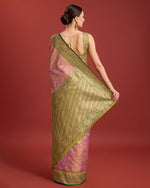 Thumbnail for Monjolika Fashion Glamour And Tradition With This Rose Pink Color Zari Woven Banarasi Tissue Silk Saree - Distacart