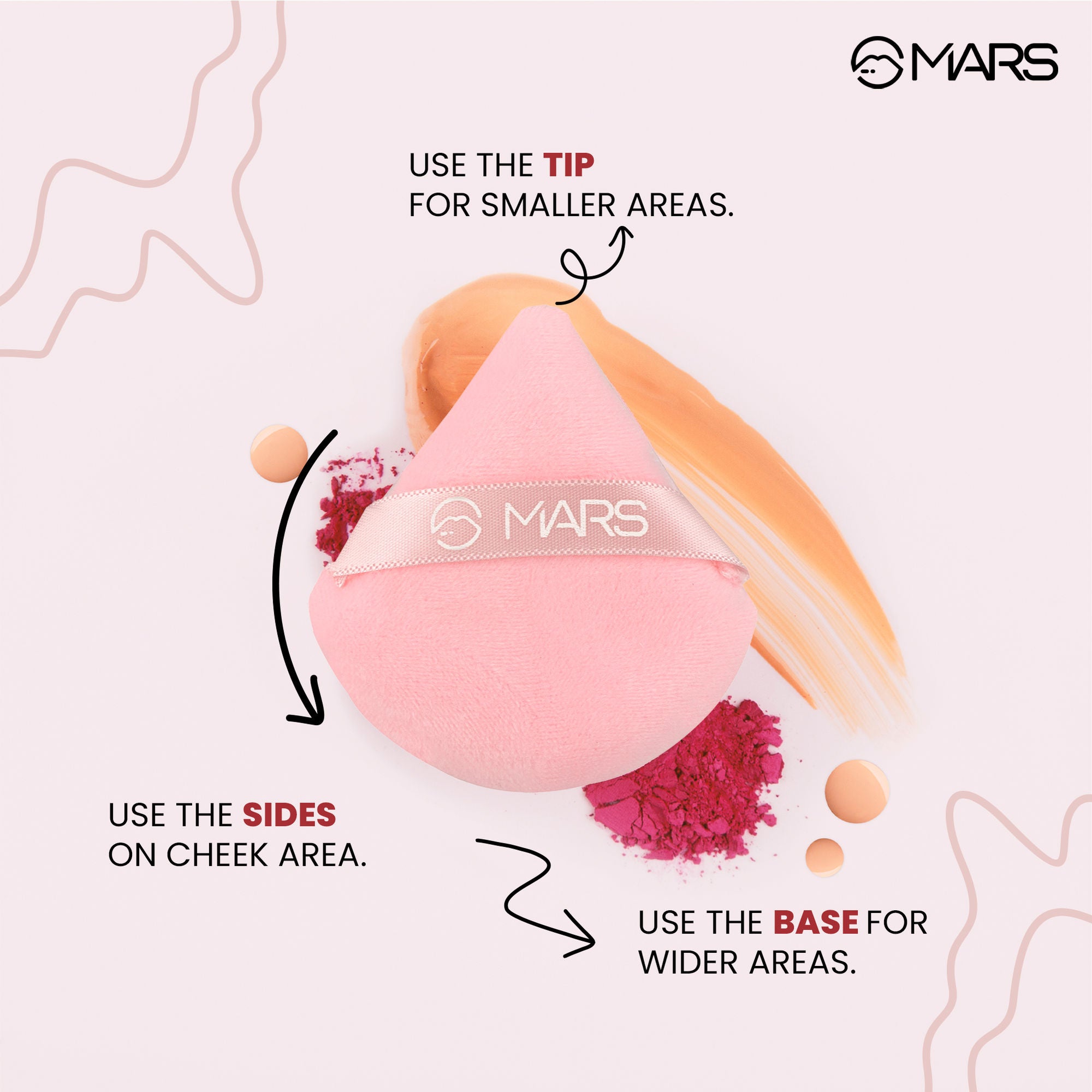 MARS Cosmetics Pizza Powder Puff for Face Makeup
