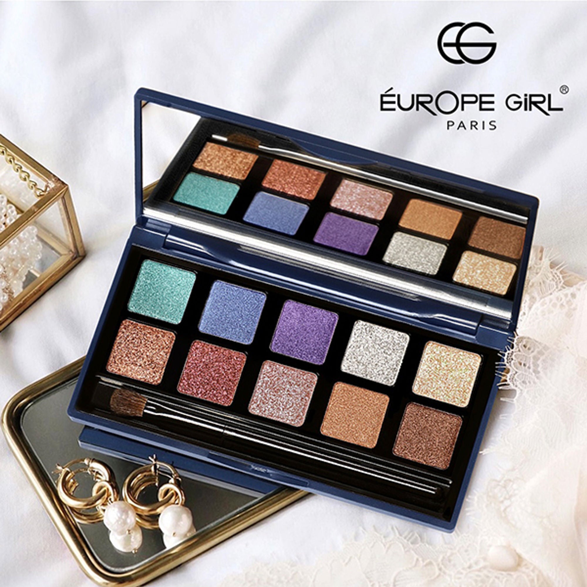 Europe Girl 10 Colour Eyeshadow Secret Palette - Rose Petal - Distacart