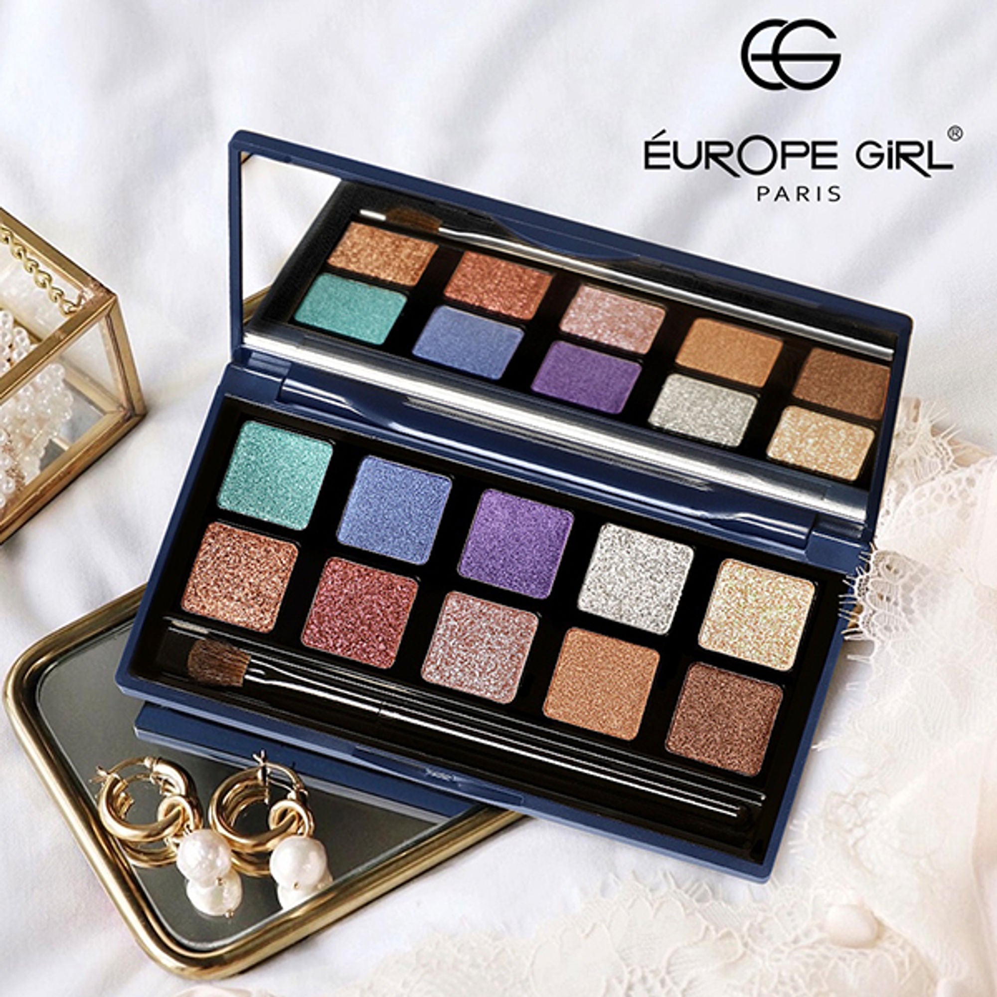 Europe Girl 10 Colour Eyeshadow Secret Palette - Rose Petal - Distacart