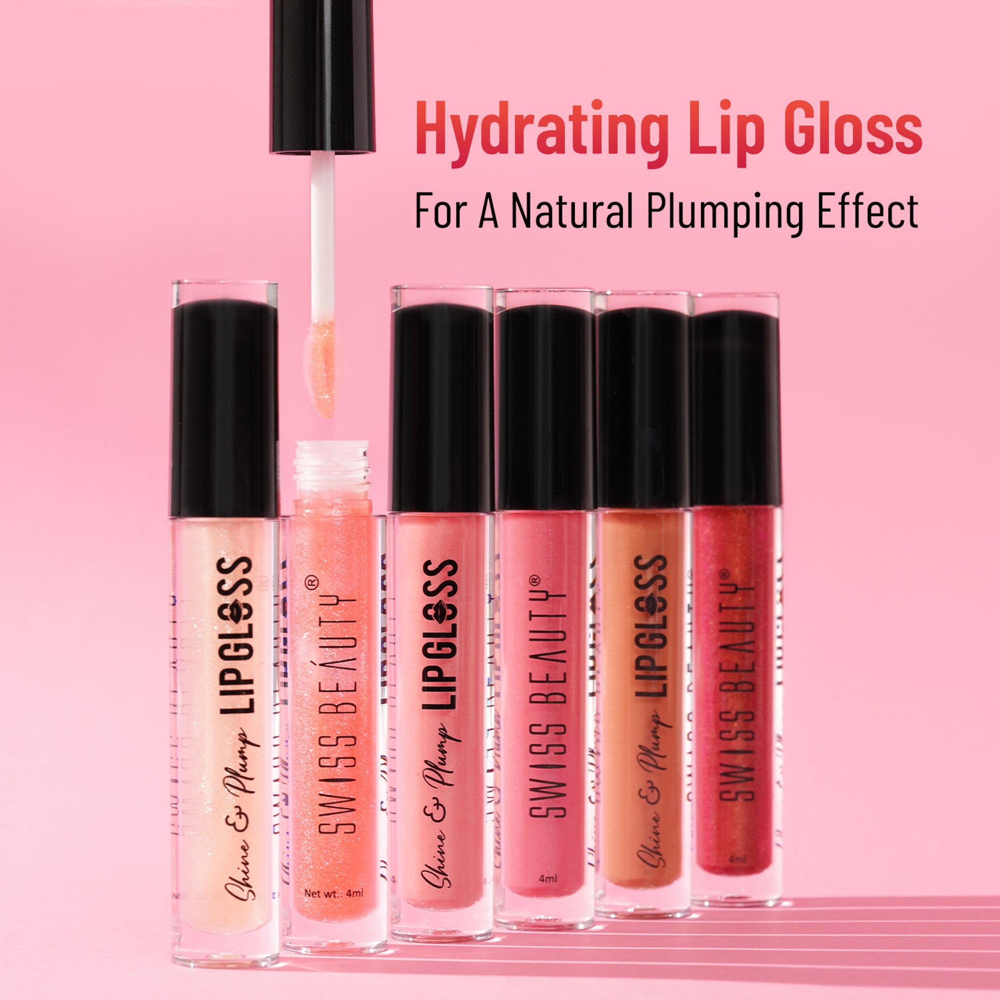 Swiss Beauty Shine & Plump Lipgloss - 5 Nude Brown - Distacart
