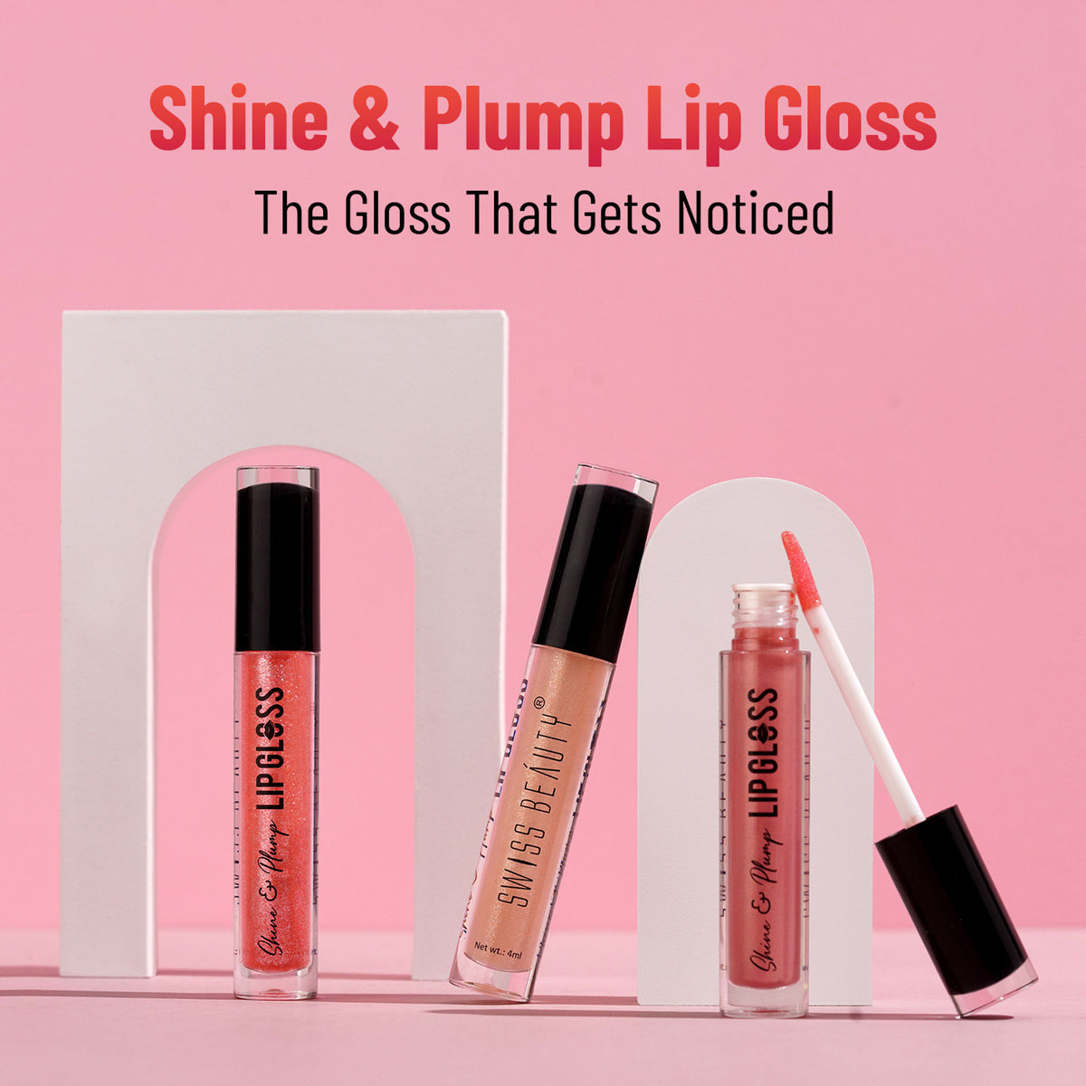 Swiss Beauty Shine & Plump Lipgloss - 5 Nude Brown - Distacart