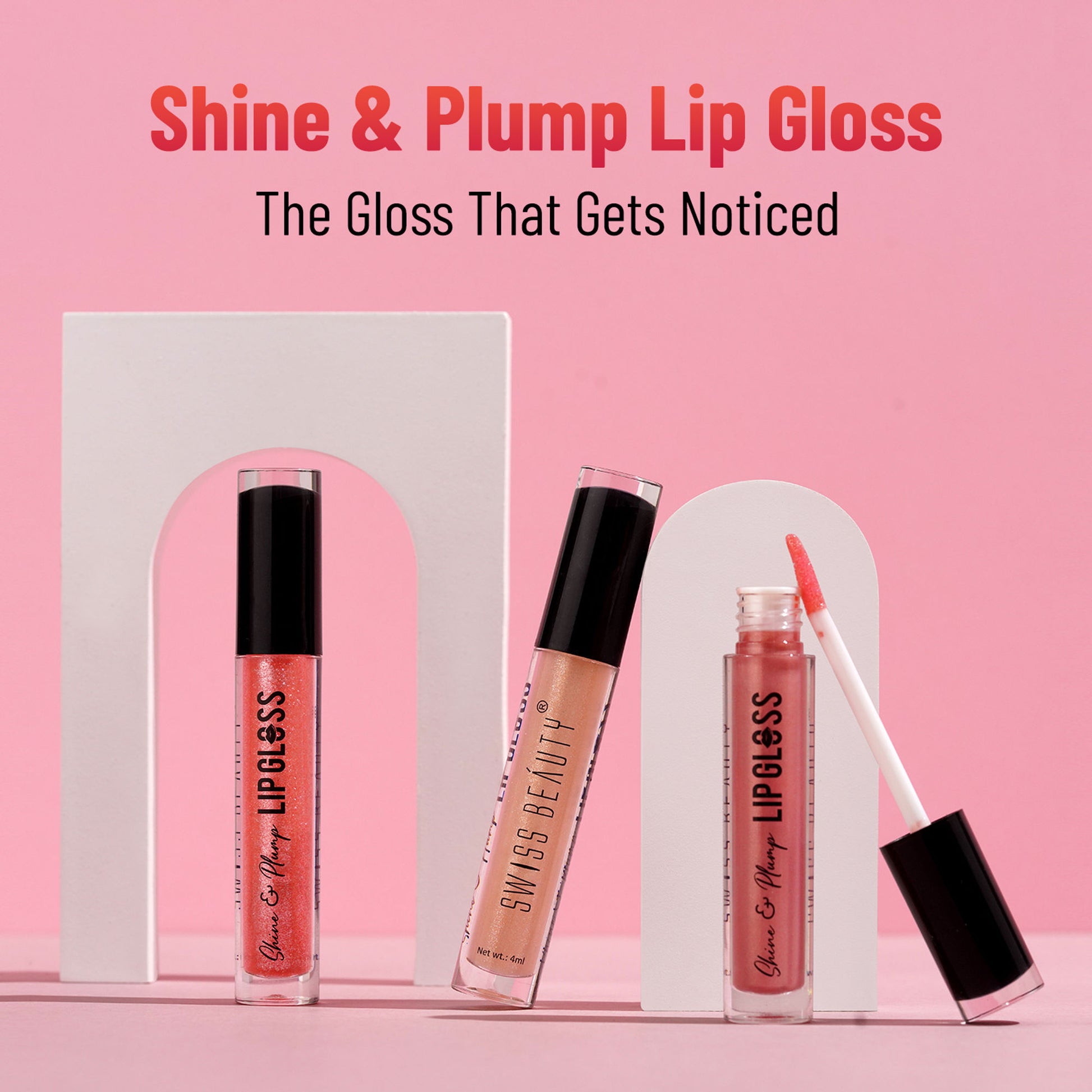 Swiss Beauty Shine & Plump Lipgloss - 5 Nude Brown - Distacart