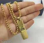 Thumbnail for Tehzeeb Creations Brass Bhagwan Ram Name Pendant In Golden Colour - Distacart