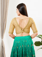 Thumbnail for Joban Fashion Gold Tissue Padded Blouse With Sweetheart Neck Elbow Sleeves - Distacart