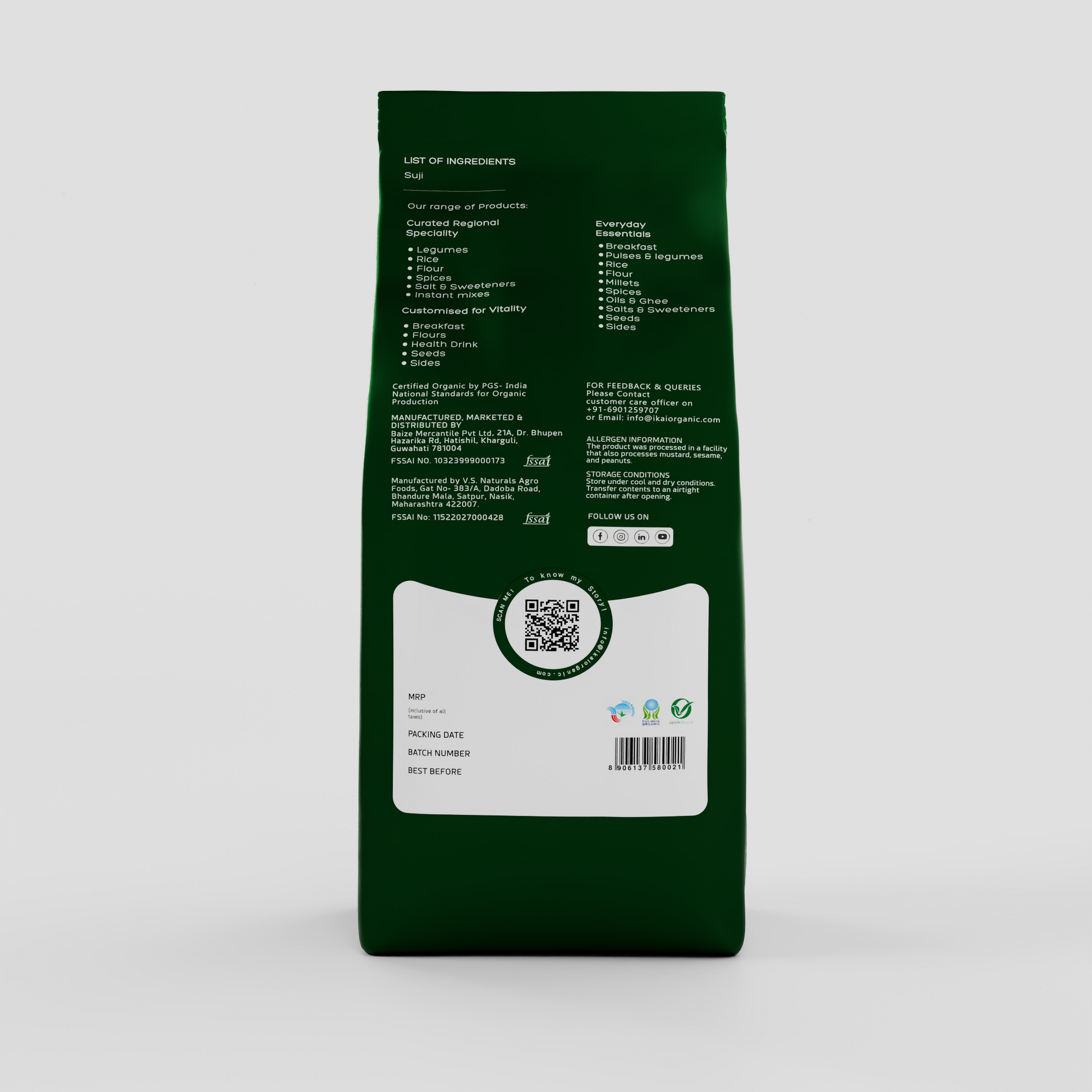 3 - Organic Suji - 450 gm
