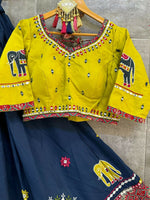 Thumbnail for Preksha Creation Soft Butter Silk With Digital Prints Women Lehenga Choli With Real Mirror Work - Yellow - Distacart