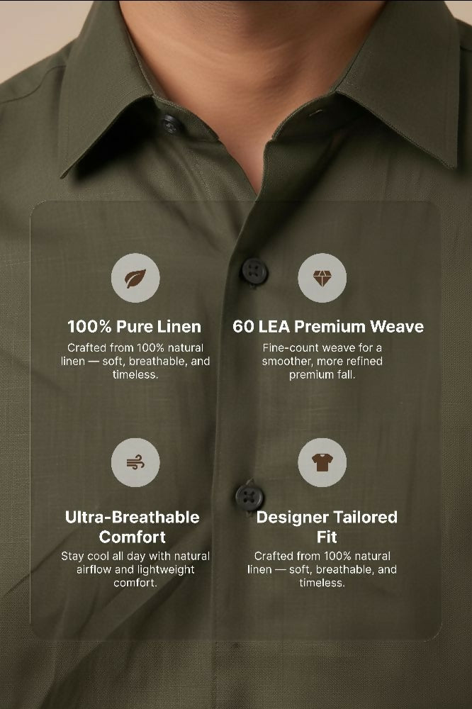 Forest — Green Cotton Shirt by Hilo Design - Dista